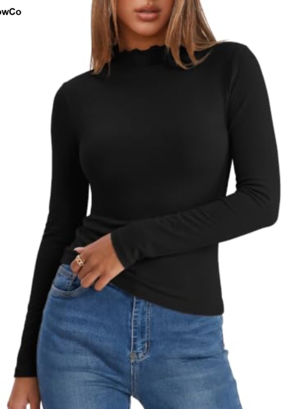 Mock Neck Thermal Shirt Slim Fit Long Sleeve Fleece Lined